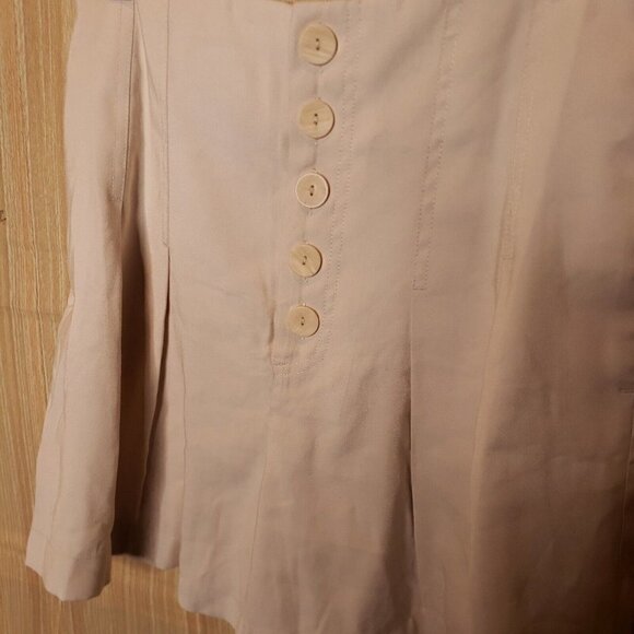 MNG Womens New Light Beige Button Front Dressy Shorts 4 - Picture 3 of 8